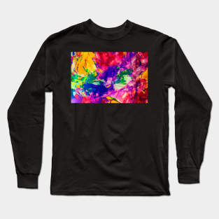 Abstract color swatches vibrant mix purple rose pink green yellow Long Sleeve T-Shirt